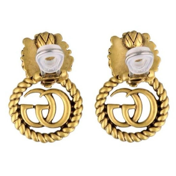 Gucci Lion Head Double-G Clip-On Earrings 100% authentic - Picture 2 of 5